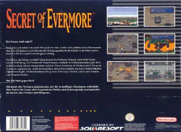 Secret of Evermore (Europe) box cover back